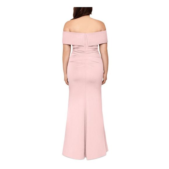 XSCAPE Womens Pink Cascade Ruffle Hem Lined Short Sleeve Dress Plus 16W - Picture 2 of 2